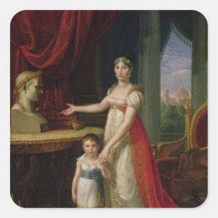 Adesivo Quadrado Grã-duquesa de Elisa Bonaparte de Toscânia