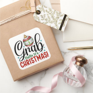 Adesivo Quadrado Grab Balls It's Christmas Sticker Set