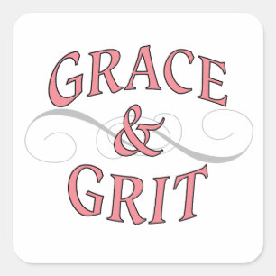 Adesivo Quadrado Grace & Grit em rosa e Cinza