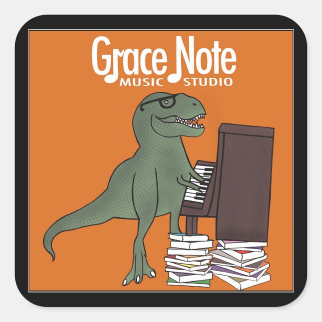 Adesivo Quadrado Grace Note Dinossaur Stickers (Frente)