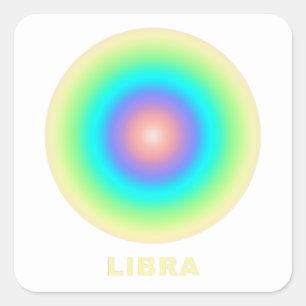 Adesivo Quadrado Gradiente de Na moda de Símbolo Libra Zodiac