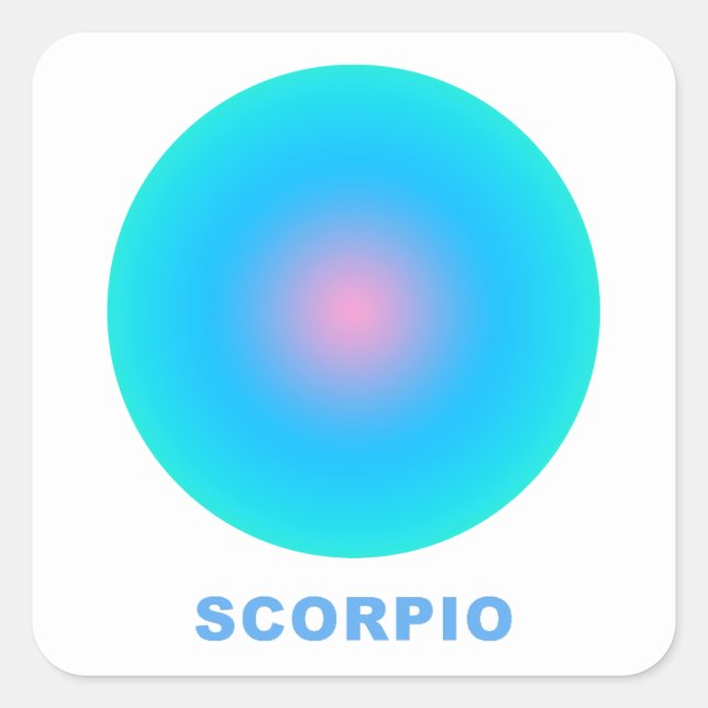 Adesivo Quadrado Gradiente de Na moda de Sinal de Scorpio Zodiac (Frente)