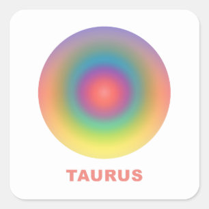 Adesivo Quadrado Gradiente de Na moda de Sinal Taurus Zodiac