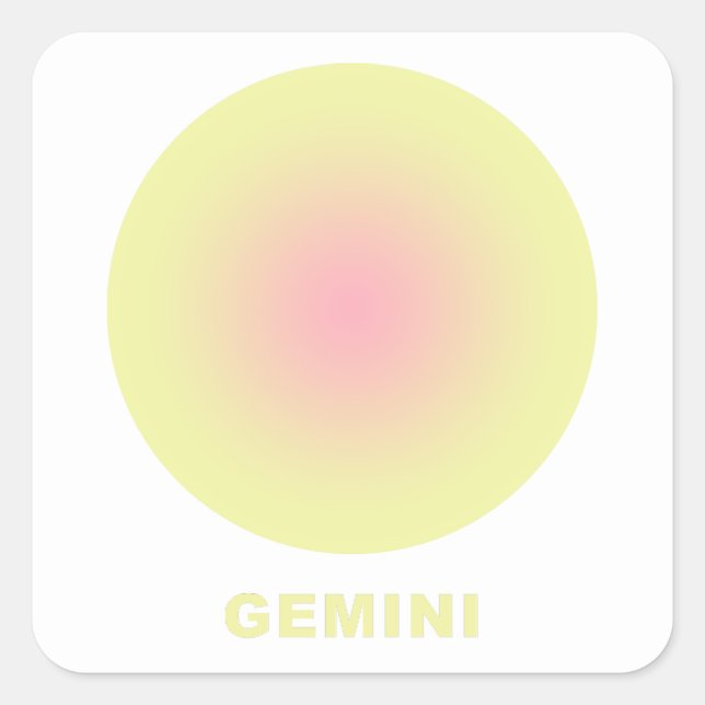 Adesivo Quadrado Gradiente de Na moda de Sinal Zodiac Gemini (Frente)