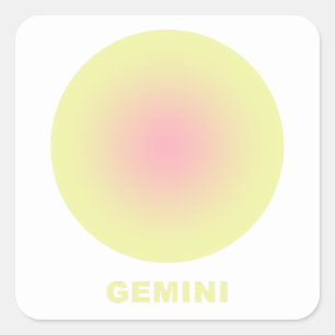 Adesivo Quadrado Gradiente de Na moda de Sinal Zodiac Gemini