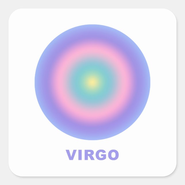 Adesivo Quadrado Gradiente de Na moda do Sinal Zodiac Virgo (Frente)
