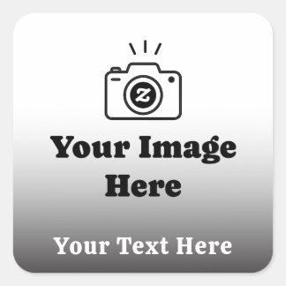 Adesivo Quadrado Gradiente de texto e imagem personalizados