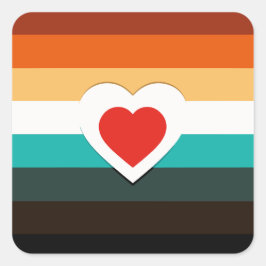 Adesivo Quadrado Gradiente do Coração