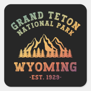 Adesivo Quadrado Gradiente Grand Teton National Park Wyoming EUA