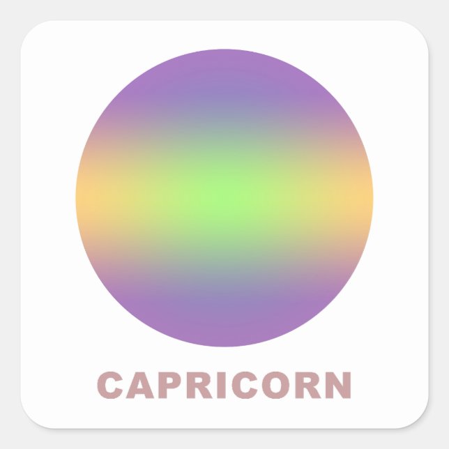 Adesivo Quadrado Gradiente Na moda de Sinal Zodiac Capricorn (Frente)
