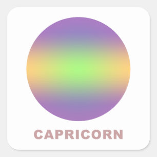 Adesivo Quadrado Gradiente Na moda de Sinal Zodiac Capricorn