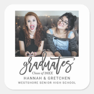Adesivo Quadrado Graduação combinada com foto