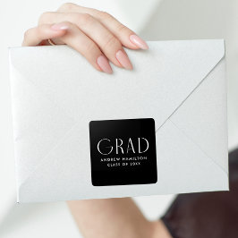 Adesivo Quadrado Graduação em preto e branco com simplicidade moder
