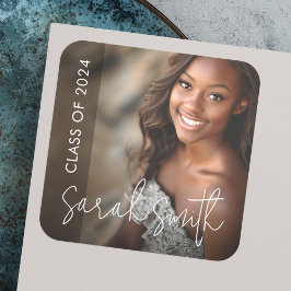 Adesivo Quadrado Graduação moderna da camada escura de fotos