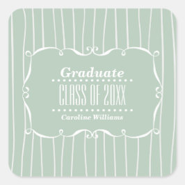 Adesivo Quadrado Graduação Personalizada de Padrão de Stripe de Fra