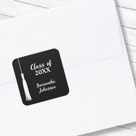 Adesivo Quadrado Graduação Personalizada de Tassel de Formando Mode