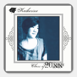 Adesivo Quadrado Graduação Praça-se Adicione Foto 1