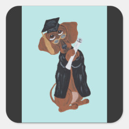 Adesivo Quadrado Graduado Dachshund