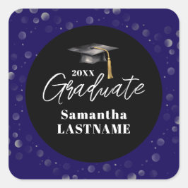 Adesivo Quadrado Graduation Any Year Announcement Seal Sticker