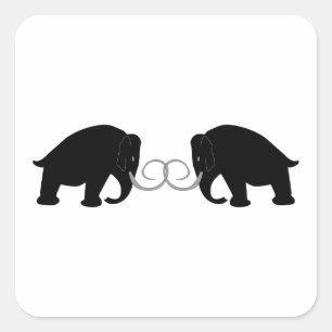 Adesivo Quadrado Gráfico de 2 Mammoths