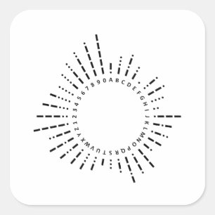 Adesivo Quadrado Gráfico de Código Morse Internacional