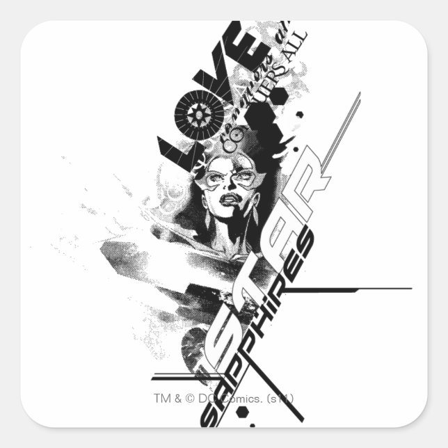 Adesivo Quadrado Gráfico de Sapphire Estrela 9 (Frente)