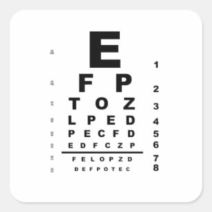 Adesivo Quadrado Gráfico de Teste de Olho
