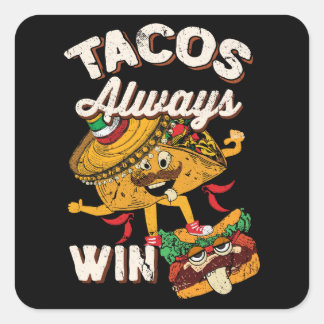 Adesivo Quadrado Gráfico do Taco do Taco de terça-feira Cinco de