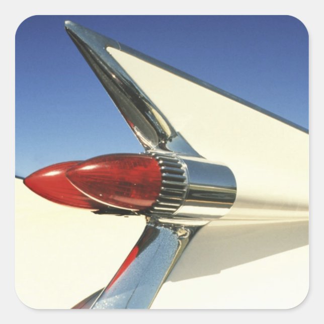 Adesivo Quadrado Gráfico: Fecho da barbatana e luz de cauda acesa (Frente)