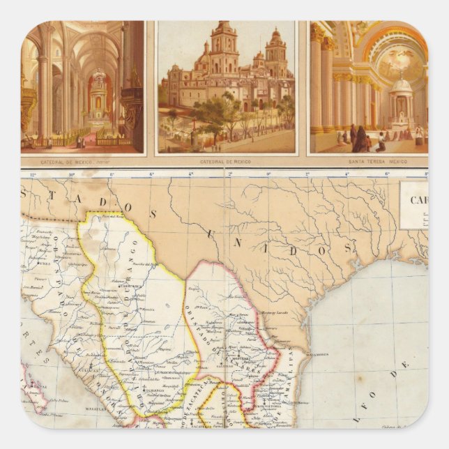 Adesivo Quadrado Gráfico Religioso do México (Frente)