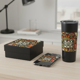 Adesivo Quadrado Gráficos de Cultura Mês de História Negra Colorida