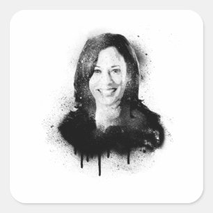 Adesivo Quadrado Grafite de Arte Kamala Harris