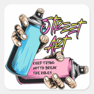 Adesivo Quadrado Grafite de Arte Urbano