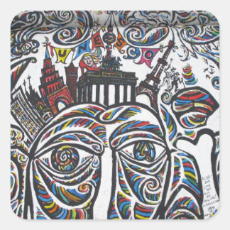 Adesivo Quadrado Grafite do Muro de Berlim Oriental