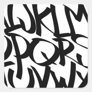 Adesivo Quadrado grafites do alfabeto