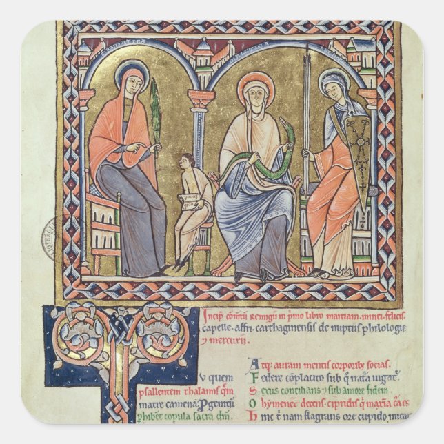 Adesivo Quadrado Gramática, dialecto e retórica 'de Satyricon (Frente)