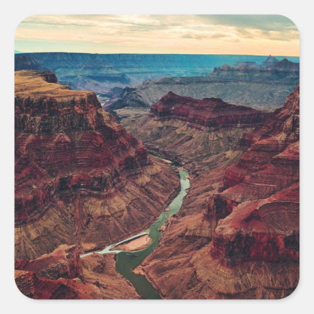 Adesivo Quadrado Grand Canyon National Park Arizona, Rio Colorado (Frente)
