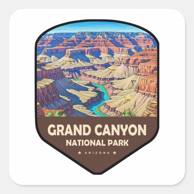 Adesivo Quadrado Grand Canyon National Park Shield (Frente)