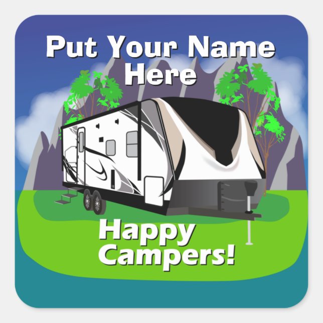 Adesivo Quadrado Grand Design Imagine 2150RB Happy Camper Design (Frente)