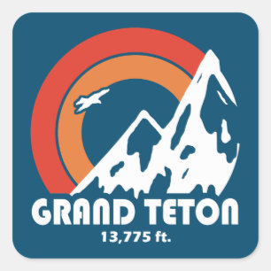 Adesivo Quadrado Grand Teton Sun Eagle