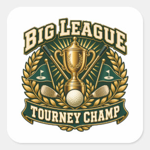Adesivo Quadrado Grande Campeão da Liga do Torneio Troféu Dourado Q