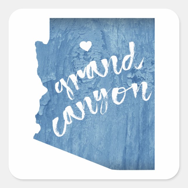 Adesivo Quadrado Grande Canyon Arizona Madeira Grain (Frente)