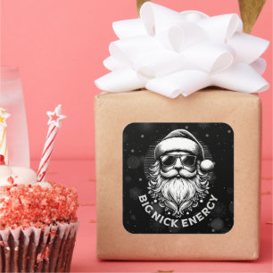 Adesivo Quadrado Grande Energia de Papai Noel Nick Natal Divertido