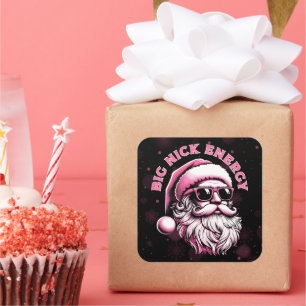 Adesivo Quadrado Grande Energia de Papai Noel Nick Natal Divertido 