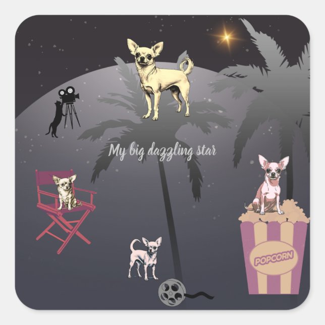 Adesivo Quadrado Grande Estrela Dazzling (Frente)