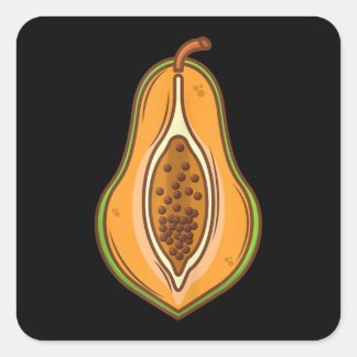 Adesivo Quadrado Grande fantasia de Papaya Fácil e Fácil reprodução