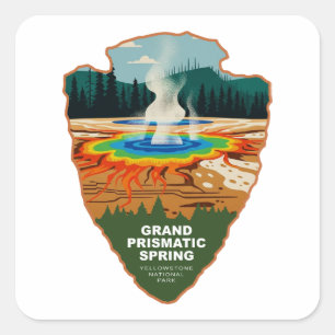 Adesivo Quadrado Grande Fonte Prismática Yellowstone Arrowhead