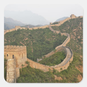 Adesivo Quadrado Grande Muralha da China em Jinshanling, China, Ási