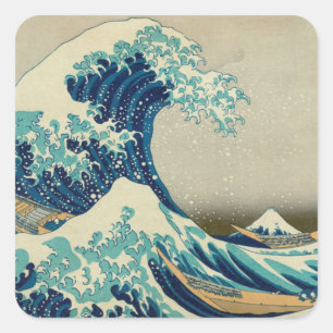 Adesivo Quadrado Grande Onda de Kanagawa & Arte Japonesa /Japão