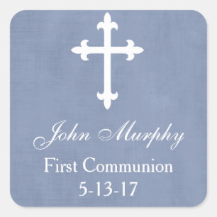 Adesivo Quadrado Grande Tag transversal do favor, azul